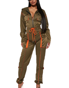 Conjunto de Dos Piezas para Mujer, Talla Grande, Chaqueta Cortavientos de Nailon Vintage con Cierre, Traje Deportivo Impermeable y Transpirable de Tela con Memoria, Traje Deportivo de Verano - Product Image 2