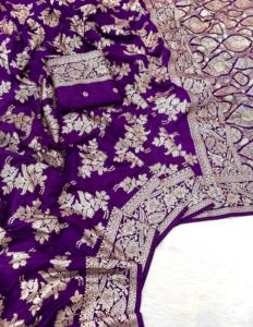 Sari en soie Khadi pure et douce RN, tissage complet, avec blouse à motif code-barres, Sari indien traditionnel pour mariage et fêtes nuptiales - Product Image 2