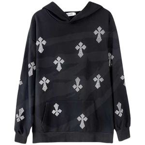 กําหนดเอง unisex zip up ซาตินเรียงรายเสื้อกันหนาวหมวกเทอร์รี่ฝรั่งเศส rhinestone เสื้อกันหนาวหมวก unisex เสื้อกันหนาวหมวกเฮฟวี่เวท - Product Image 1