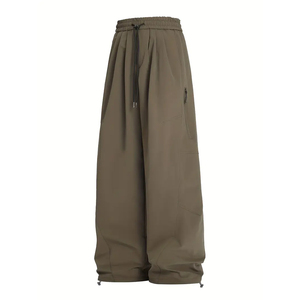 Pantalon de jogging cargo ample en molleton pour homme avec logo personnalisé, style streetwear, multi-poches, en coton, coupe oversize, décontracté - Product Image 1