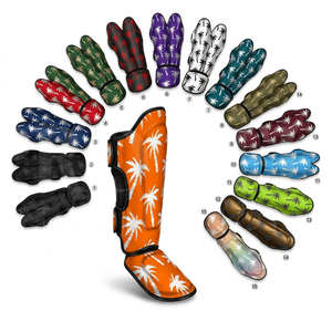 Protège-tibias Muay Thai sur mesure OEM/ODM, protections de jambe pour entraînement MMA, protège-pieds de boxe - Product Image 1