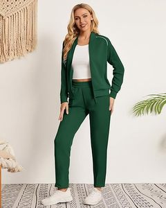 Superior International Women's Two Piece Tracksuit Long Sleeve Zip Up Sweatshirt Long Pants Outfits Jogger Sweatsuit Sets - Product Image 3