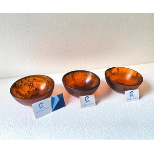 Cuenco Multiusos de Resina para Dulces y Frutos Secos, Nuevo Diseño, Cuencos de Resina Ámbar con Remolino Negro, Vajilla Ecológica para Fiestas, Dátiles y Aperitivos - Product Image 2