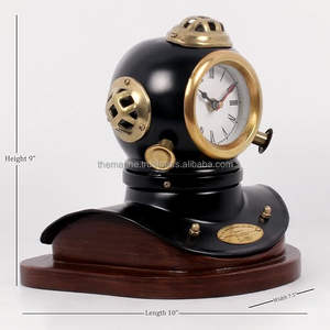 Nautical <b>Vintage</b> Divers Helmet Marine Diving Helmet With <b>Clock</b> Decor Collection - Product Image 4