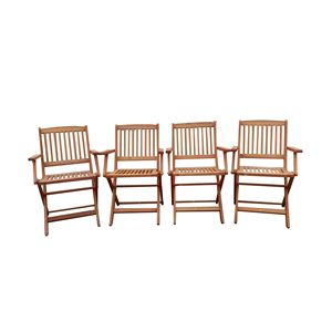 Set da Pranzo Pieghevole a 4 Pezzi per Patio con Sedie Universali in Teak per Interni ed Esterni - Product Image 4
