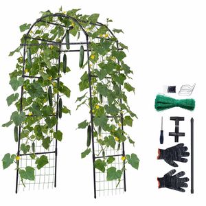 Elegante Soporte Metálico en Forma de U para Pepinos, Arco para Plantas Trepadoras en Macizos Elevados y Jardines Exteriores para Guisantes - Product Image 1