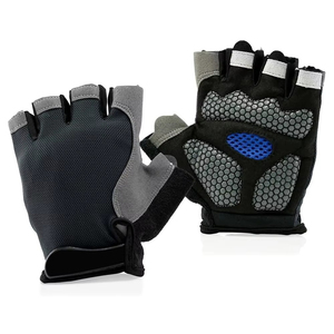 Breathable Half <b>Finger</b> Neoprene Cycling Gloves Hook Loop Closure Black Gray Mesh Palm Protection <b>Bike</b> Riding Winter Use - Product Image 6