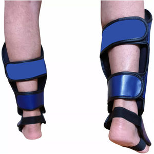 Espinilleras de Cuero PU Azul Premium, Protectoras para Boxeo y Kickboxing, Equipo de Entrenamiento para Todas las Estaciones, Bajo MOQ, Precio Económico - Product Image 5