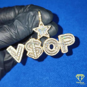 Luxury " STARR " Letter Necklace <b>Iced</b> <b>Out</b> Diamond Pendant Hip Hop <b>Chain</b> Jewelry - Product Image 4