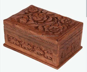 Vente en gros Boîte de rangement pour bijoux en bois Boîtes en bois sculptées Boîte à bibelots faite à la main au prix de gros - Product Image 2