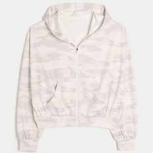 Sudadera con Capucha y Cremallera para Mujer, Manga Larga, Oversize, Estampada, Transpirable, de Poliéster Tejido, Ropa Casual de Primavera - Product Image 3