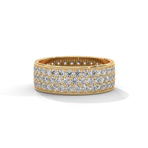 18K Gold Plated <b>Wedding</b> Band Wide <b>Cushion</b> Cut Pave <b>Ring</b> for Women Anniversary Jewelry - Product Image 1