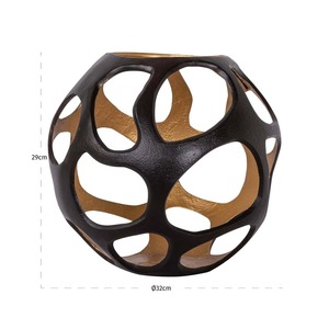 Black Iron <b>Lantern</b> With <b>Gold</b> Interior Openwork Design Heat Resistant Home Decoration - Product Image 6