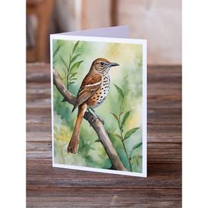 Georgia Brown Thrasher A7 Tarjetas de felicitación Paquete de 8 tarjetas de nota en blanco caprichosas con sobres Tamaño 5x7 - Product Image 2