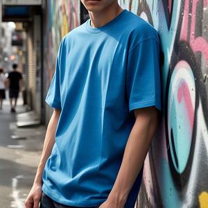 Custom Wholesale Mens Blank 100% Cotton <b>Tshirt</b> Logo Printing High Quality Plain Plus Size 100% cotton T-shirt for men loose fit - Product Image 2