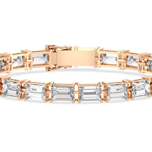 REYES Nouveau Design Bracelets Tennis en Argent Sterling 925 avec Moissanite de 27,3 Carats, Plaqué Or 14K et Rhodium, Fermoir Boîte, Bijoux Délicats - Product Image 4
