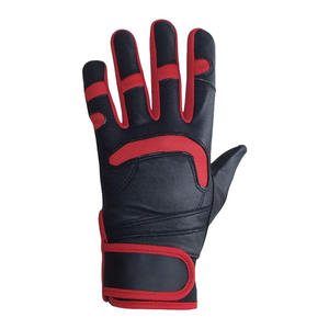 Gants de frappe de baseball en cuir noir et rouge pour hommes et femmes, antidérapants, respirants, avec paume antidérapante, sangle de poignet réglable en velcro, tailles XL, XXL, L - Product Image 5