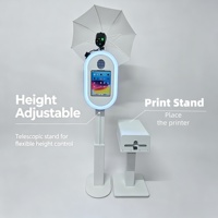 Kiosque à selfie ovale en métal détachable avec flash RVB intégré, boîte à lumière, pour appareil photo reflex numérique, iPad, imprimante – Idéal pour bars, remises de diplômes, fêtes et événements à louer