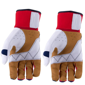 Gants de frappe en cuir rouge, blanc, bleu, marron, respirants, avec fermeture auto-agrippante, unisexes, pour adultes, pour l'entraînement - Product Image 4