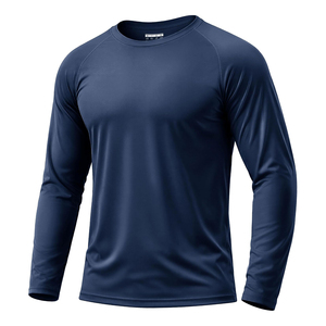 Camiseta de Compresión de Manga Larga para Hombre, Color Azul Marino, Secado Rápido, Poliéster, Talla Adulto, para BJJ MMA - Product Image 1