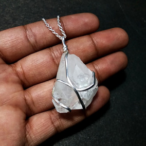 Cristal de Ágata Natural Transparente con Engaste de Bisel, Envuelto en Alambre, Hecho a Mano, Chapado en Plata 925, Estilo Clásico, Regalo para Mujer, Piedra Preciosa - Product Image 2