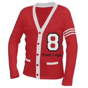 Wholesale Custom Cotton Greek Letter Embroidery Logo CSU Men's <b>Cardigan</b> Knitted Sororities Fraternity <b>Sweaters</b> - Product Image 3