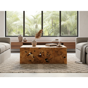 Table basse artisanale pour salon, meuble en teck rustique, table en bloc de racine de teck, durable, de qualité supérieure, luxe ARTERRA - Product Image 3
