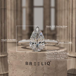 14K White Gold Pear Shape 2.75CT Diamond <b>Ring</b> Elegant Teardrop Engagement <b>Ring</b> Fine Jewelry Luxury Anniversary <b>Proposal</b> <b>Ring</b> - Product Image 4
