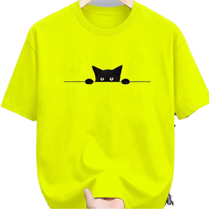 Camiseta de Manga Corta Beige para Hombre con Estampado de Dibujos Animados, Cuello Redondo, Corte Regular, Informal, Tejido de Punto, 100% Algodón - Product Image 6