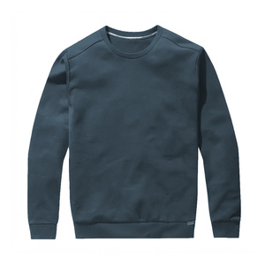 Sudadera de cuello redondo para hombre, color azul oscuro, informal, de manga larga, de algodón y forro polar, para otoño e invierno, estilo urbano, venta al por mayor - Product Image 1