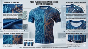 Men's Navy Blue Short Sleeve Quick Dry Polyester T-Shirt for <b>Surfing</b> Water Activities - Product Image 3