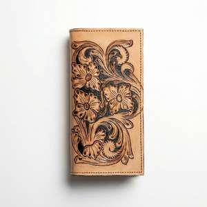 Portefeuille long de luxe personnalisé pour femme, blocage RFID, 100% cuir véritable, porte-cartes d'identité et de crédit, gravure artisanale, portefeuille à deux volets - Product Image 3