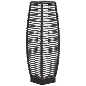 Lanterna da Giardino LED con Accensione/Spegnimento Automatico, Lampada da Terra in Rattan Grigio, Luce Bianca Calda Solare IP65 Certificata ROHS per Sentieri - Product Image 1
