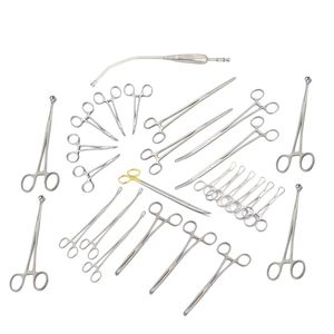 Ensemble de 30 pièces, mélange de pinces hémostatiques et de ciseaux, instruments chirurgicaux vétérinaires, acier inoxydable, qualité supérieure, certifié CE, classe II - Product Image 4