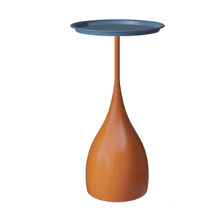 Mesa de Centro Vintage de Aluminio, Mesa Auxiliar y de Centro Redonda con Pedestal para Sala de Estar, Dormitorio, Hotel, Muebles para el Hogar - Product Image 1