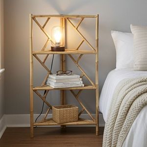 Estante de Bambú Natural, Organizador de Almacenamiento de Esquina de Múltiples Niveles para Sala de Estar, Dormitorio, Decoración del Hogar - Product Image 6
