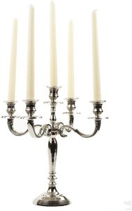Centre de table en aluminium argenté de luxe à 3 bras, style vintage, pour salle à manger, mariage ou décoration de fête - Product Image 4