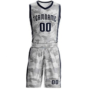 Conjunto de Camiseta de Baloncesto Retro con Camuflaje Personalizado, Cuello Redondo sin Mangas, Estampado Sublimado, Cintura Elástica, Unisex, Transpirable y de Secado Rápido - Product Image 2