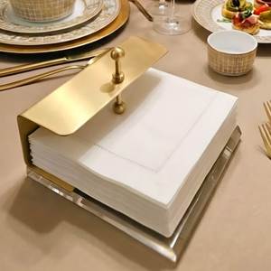 Porte-serviettes en métal au design tendance, porte-serviettes de table pour hôtels et restaurants, vaisselle de cuisine décorative - Product Image 5