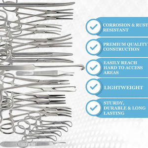 ชุดเครื่องมือสัตวแพทย์สแตนเลส 22 ชิ้น ชุดอเนกประสงค์สำหรับทำหมัน พร้อมคีมคีลลี่ และคีมหนีบหลอดเลือดแบบมอสกีโต้ - Product Image 3