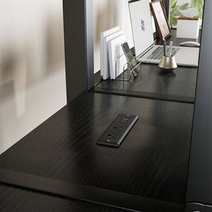 Gemello nero su due letti a soppalco in metallo doppia scrivania scaffali presa elettrica riduzione del rumore risparmio di spazio per letti Murphy - Product Image 5