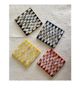Mother Of Pearl Coaster <b>Placemat</b> Wedding and Gift Collection Multi Color MOP Wine Glass Coaster Best Selling - Product Image 1