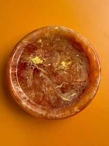 Luxury Round Epoxy Resin Tray with Amber Marble Effect – Handmade Decorative Serving & Organizer Tray for Modern Home <b>D</b>écor - Product Image 6