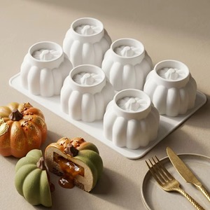 Molde de silicona de 6 cavidades para pastel de calabaza, apto para alimentos, antiadherente, bandeja para hornear postres, molde DIY para fondant, chocolate, dulces y jabón para Halloween - Product Image 5