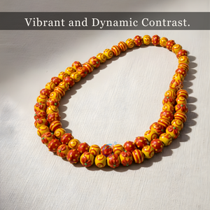 EXCEL EXPORTS Perles de verre artisanales enfilées, 8 pouces de long |   Taille des perles 16×18mm Rondes |   Perles décoratives pour travaux manuels DIY - Product Image 3