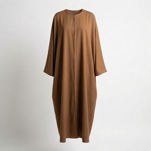 2025 OEM Kimono Abaya pour femmes musulmanes, en tissu polyester épais, doux et très extensible, col en V, manches longues, pour fêtes, Ramadan, mariages - Product Image 1