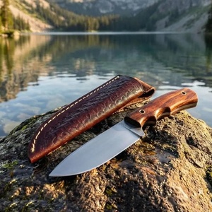 Premium Fixed Blade Stainless Steel Hunting/Camping/Skinning Knife <b>Leather</b> Sheath OEM Customizable Wood Handle Outdoor <b>Tools</b> for - Product Image 1