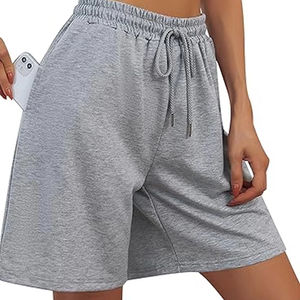 Shorts de Algodón 100% Vintage con Lavado Ácido para Mujer, Cintura Media, Largo hasta la Rodilla, Diseño Liso, Jersey de Algodón - Product Image 1