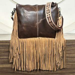 Sac à bandoulière en cuir de vachette véritable fait main, tendance, avec longue frange, idéal pour les femmes - Product Image 5