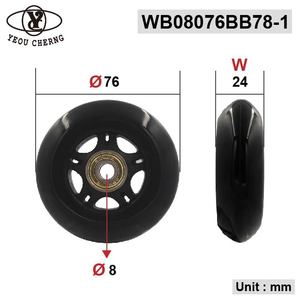 78A PU Luggage <b>Wheels</b> 76x24mm High Rebound Anti-Slip Replacement <b>Wheels</b> for <b>Suitcase</b> Travel Bag Trolley Case Accessories - Product Image 2
